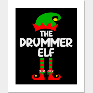 Drummer Elf Matching Family Group Christmas Party Pajama Posters and Art